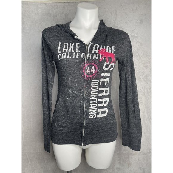 Blue 84 Women's Gray Zip Up Sweatshirt Hoodie Size Small S Lake Tahoe California - Picture 1 of 9